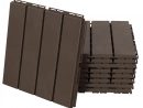 Caillebotis - Dalles Terrasse - Lot De 9 - Emboîtables, Installation Très  Simple - Petits Carreaux Composite Plastique Imitation Bois Chocolat intérieur Caillebotis Gifi