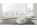 Canapé Design Demi Lune En Cuir Foggia | White Leather Sofas ... pour Canapé Rond Ou Demi Lune