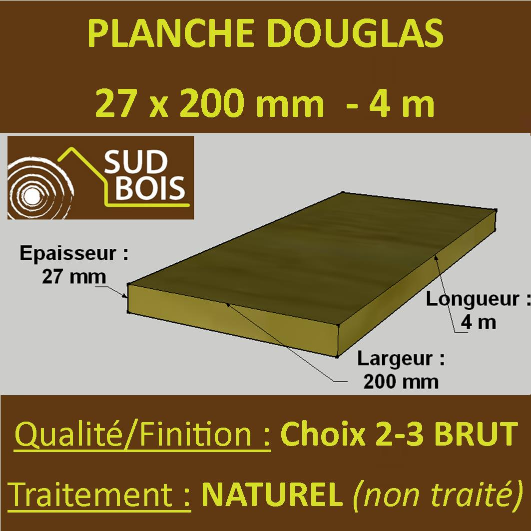 * ◙ Planche 27X200 Douglas Naturel Choix 2-3 Brut 4M - Bricobois.fr :  Accessoires Bois Pas Cher, Vis Inox, Support Poteau Pied Réglable,  Quincaillerie ... pour Planche Douglas 4M Castorama