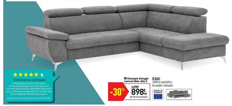 Offre Canapé D'Angle Convertible Ally 2 Chez Conforama encequiconcerne Canapé Ally 2