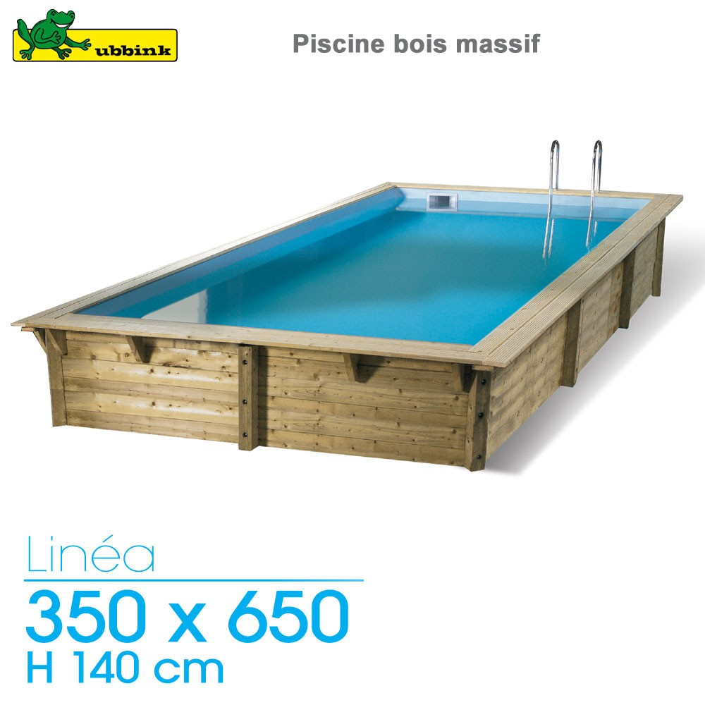 Piscine Bois Linea 350 X 650 - H 140 Cm - Liner Bleu concernant Piscine Bois Discount