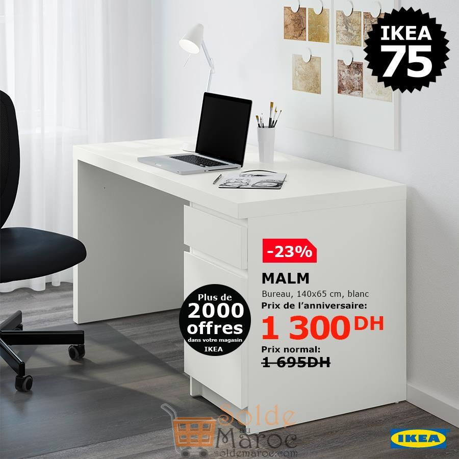 Soldes Ikea Maroc Bureau Malm 1300Dhs Au Lieu De 1695Dhs destiné Ikea Maroc Bureau
