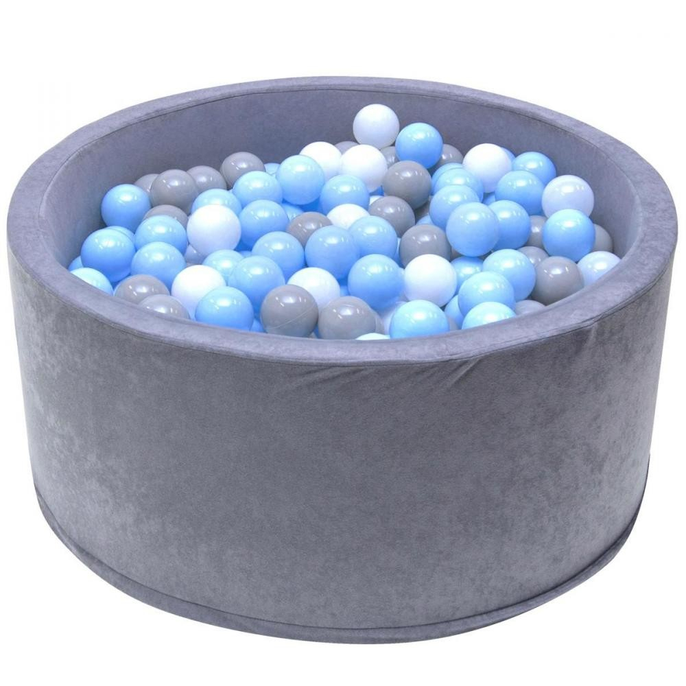 Welox Piscine 200 Balles Ø 90 Cm Pour Bébé Gris Balles Bleues intérieur Piscine A Balle Gifi