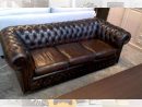 Achat Canape 3 Places Chesterfield Cuir Brun Occasion ... avec Canapé Chesterfield Occasion