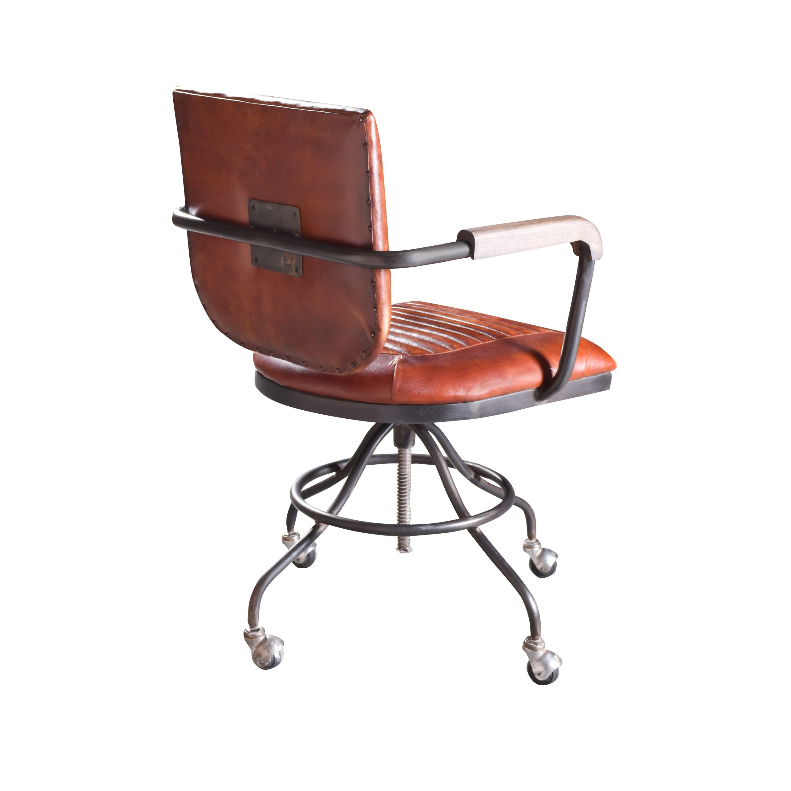 Chaise De Bureau Vintage Avec Accoudoirs En Cuir Véritable ... pour Chaise De Bureau Vintage Industriel