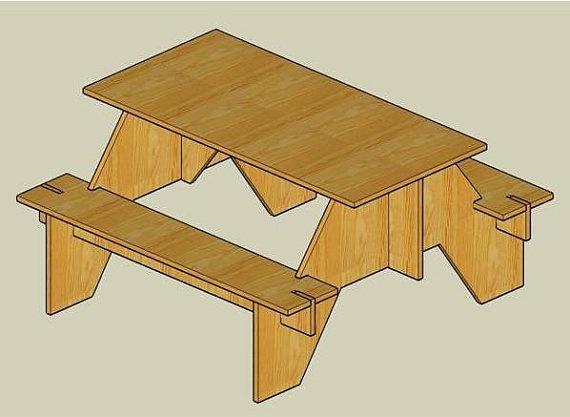 Knockdown Picnic Table Construction Plans By ... concernant Plan Table Picnic Pdf