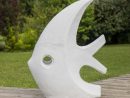 Sculpture Design Grand Poisson Blanc 100 Cm | Sculpture De ... pour Sculpture Poisson Moderne