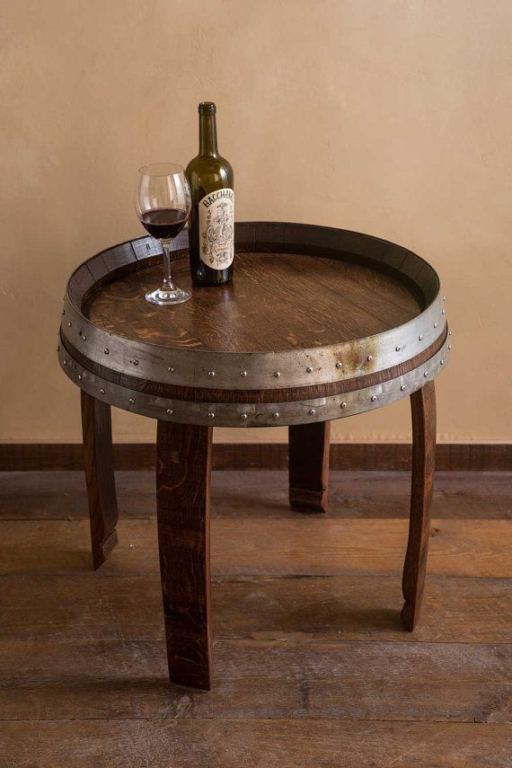 Wine Barrel End Table 22&quot; On Etsy, $395.00 | Idées ... serapportantà Salon De Jardin En Tonneau