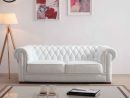 3_Canape Capitonne 3 Places Blanc Chesterfield Can 2220 ... dedans Canapé 3 Places Chesterfield Cuir