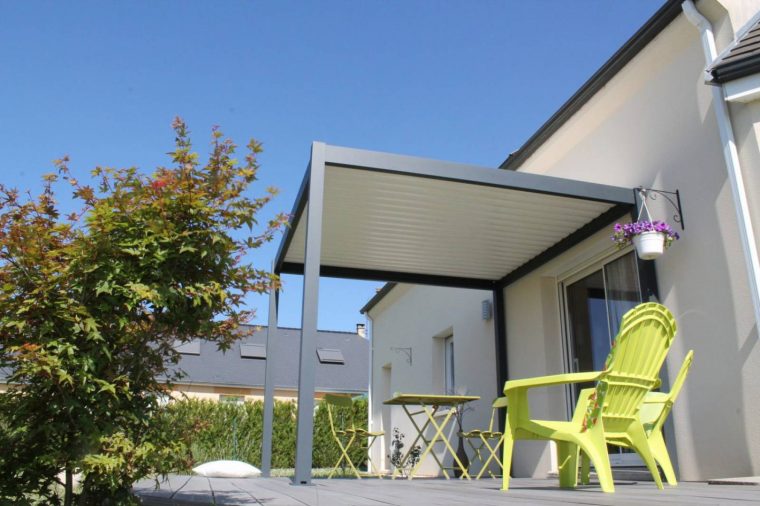 Abri Pour Spa - Pergola Bioclimatique Manuelle Vert Océan ... tout Pergola Bioclimatique Prix Usine