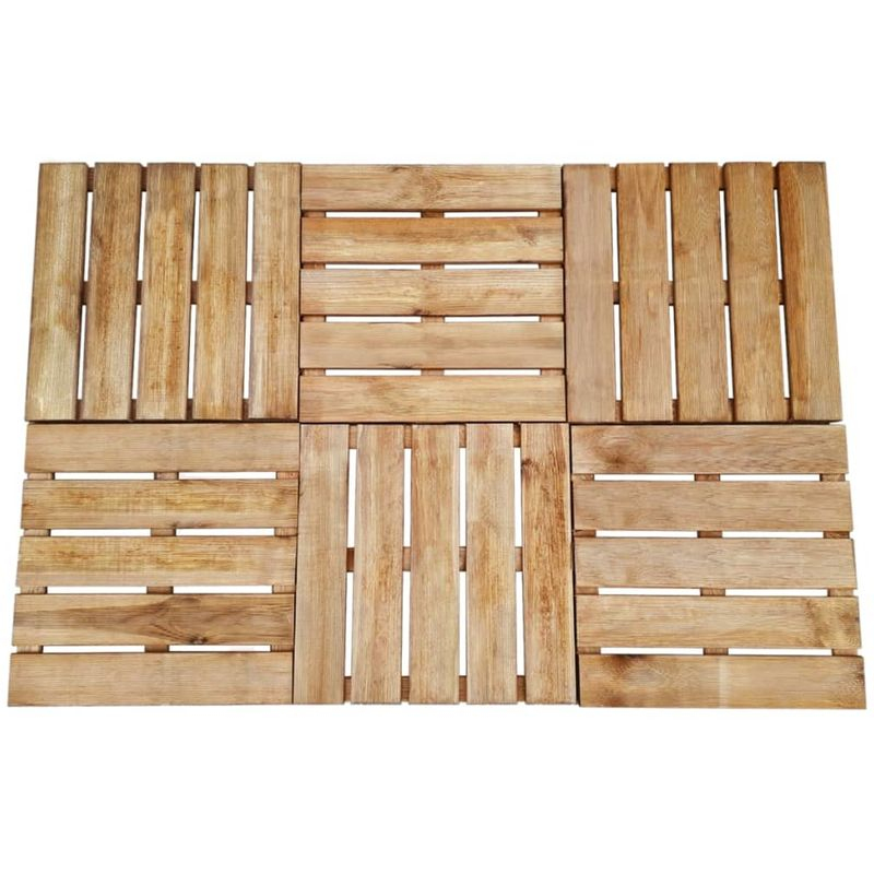 Dalles De Terrasse 6 Pcs 50X50 Cm Bois Fsc Marron - 44947Fr tout Dalle Composite 50X50
