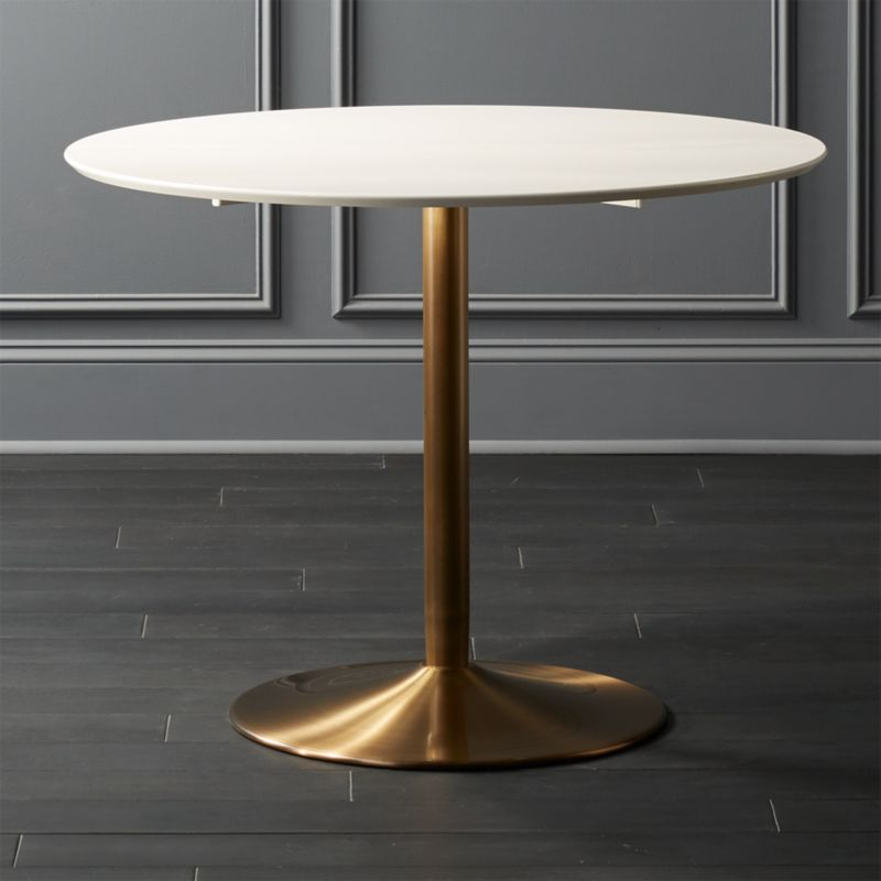 Odyssey Brass Dining Table + Reviews | Cb2 | Brass Dining ... avec Table Naterial Odyssea