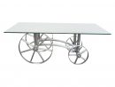 Odyssey Glass Top Stainless Steel Coffee Table, 130Cm, Nickel destiné Table Naterial Odyssea