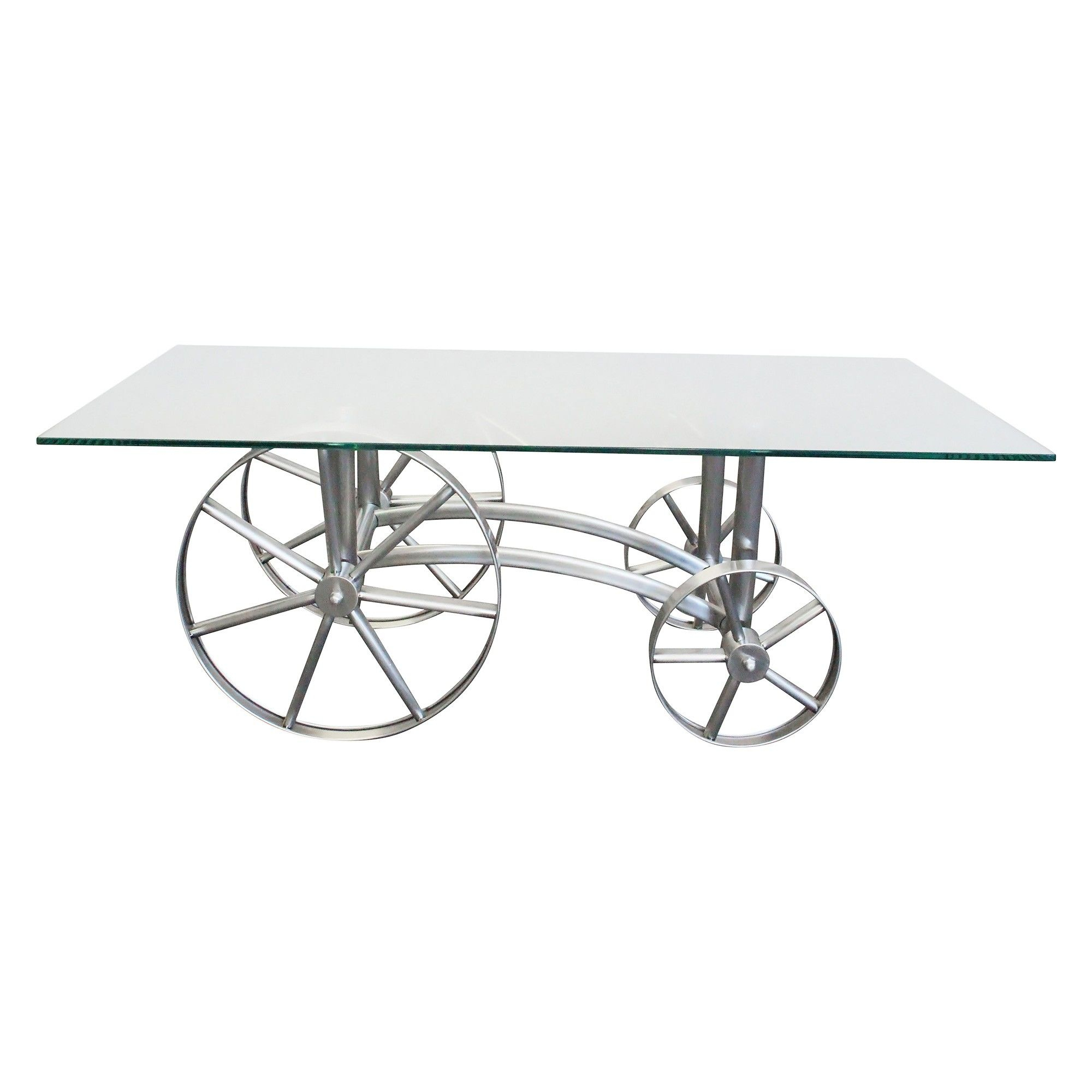 Odyssey Glass Top Stainless Steel Coffee Table, 130Cm, Nickel destiné Table Naterial Odyssea