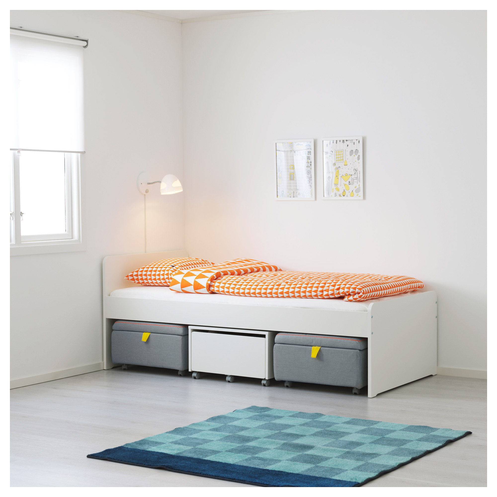 Släkt Bed Frame - White - Ikea à Lit Futon Ikea