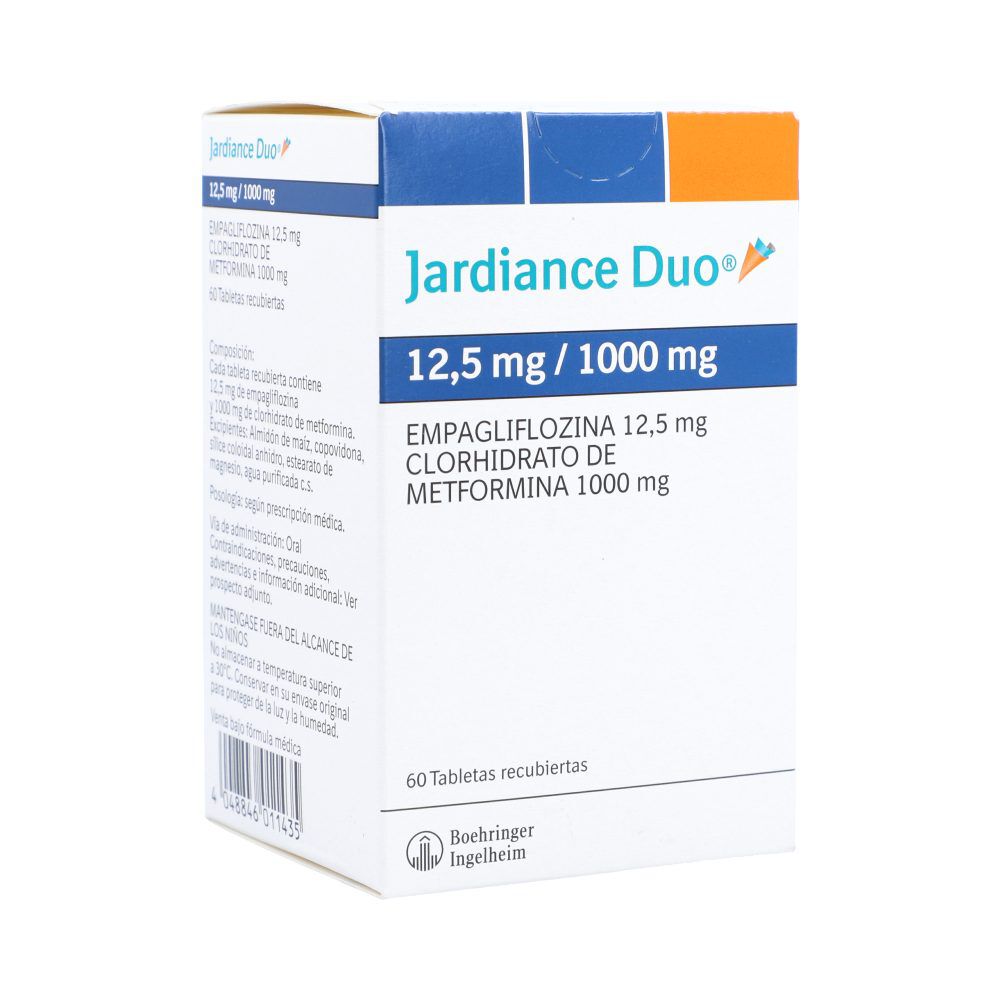 Jardiance Duo (12.5+1000)Mg Caja X 60 Tabletas Recubiertas
