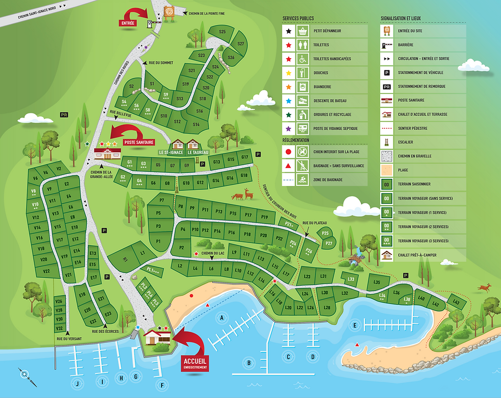 Plan du site | Camping des Roses | Lac taureau | Lanaudière