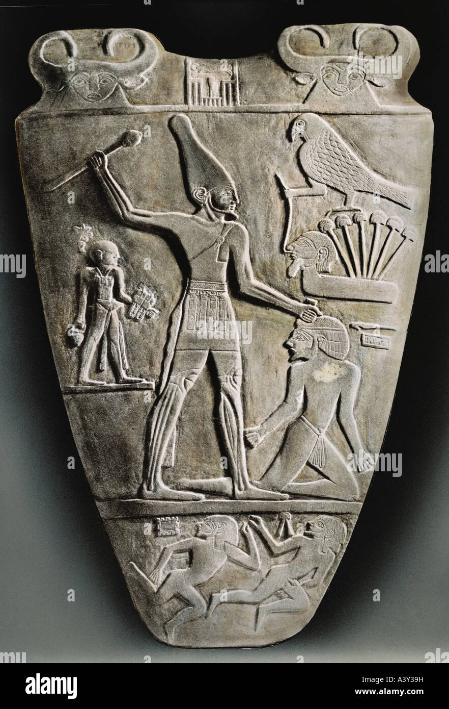 fine arts, ancient world, Egypt, Old Kingdom, relief, makeup board, of