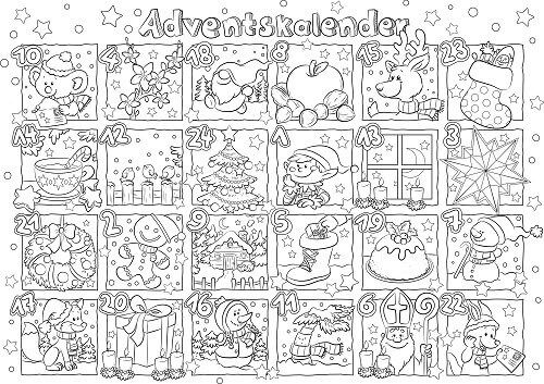Mädchen Adventskalender zum Ausmalen: Kreativer Spaß für die Vorweihnachtszeit!
