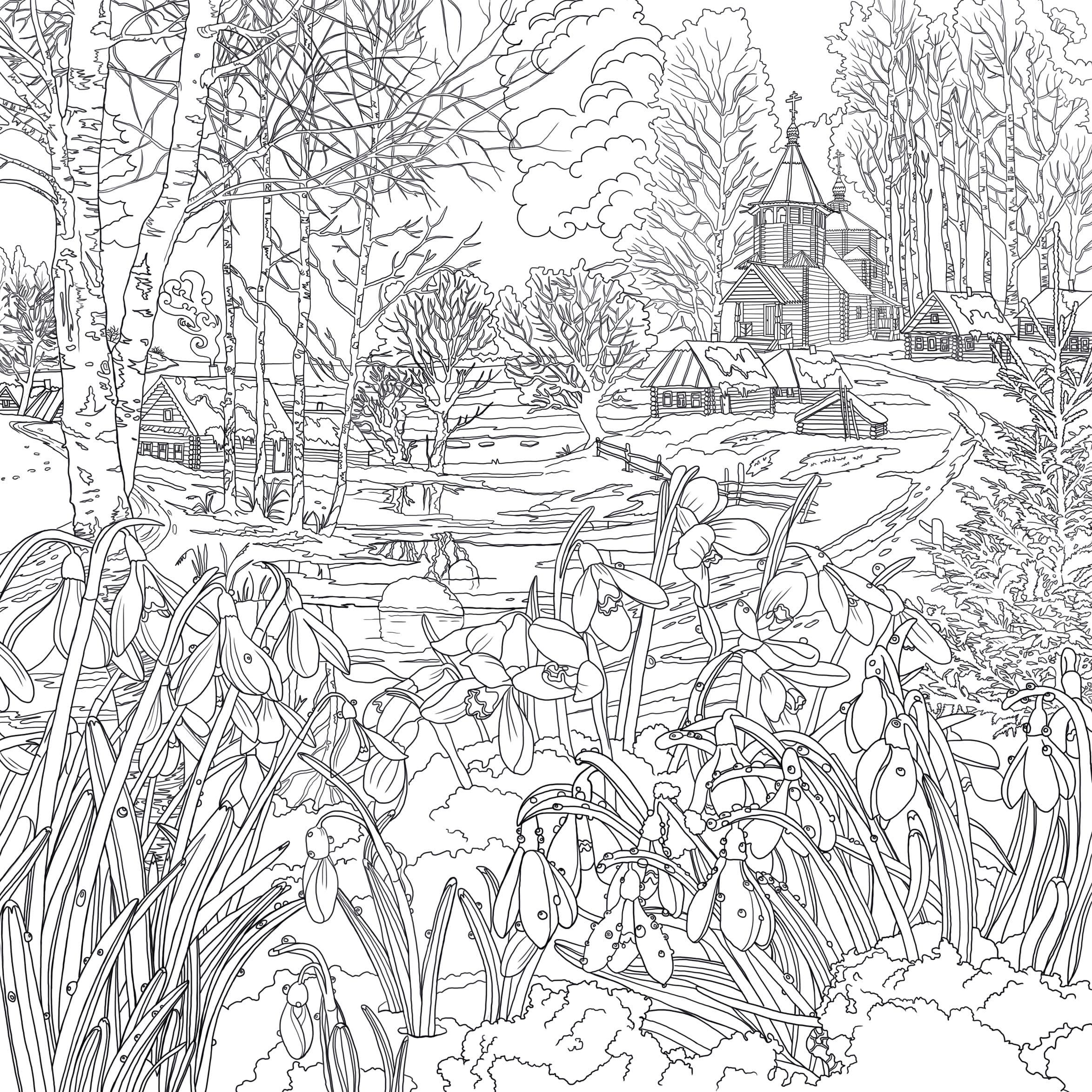 Entfliehen Sie dem Alltag: Große Ausmalbilder für Erwachsene – Landschaften zum Träumen