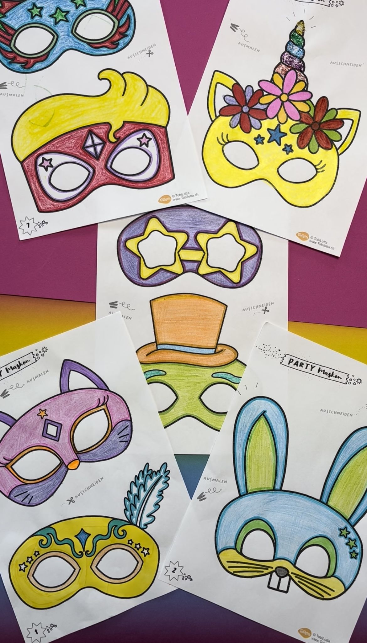 Masken Basteln aus Papier: Kreativer Spaß für Groß und Klein – Mit Kostenlosen Vorlagen zum Ausmalen!