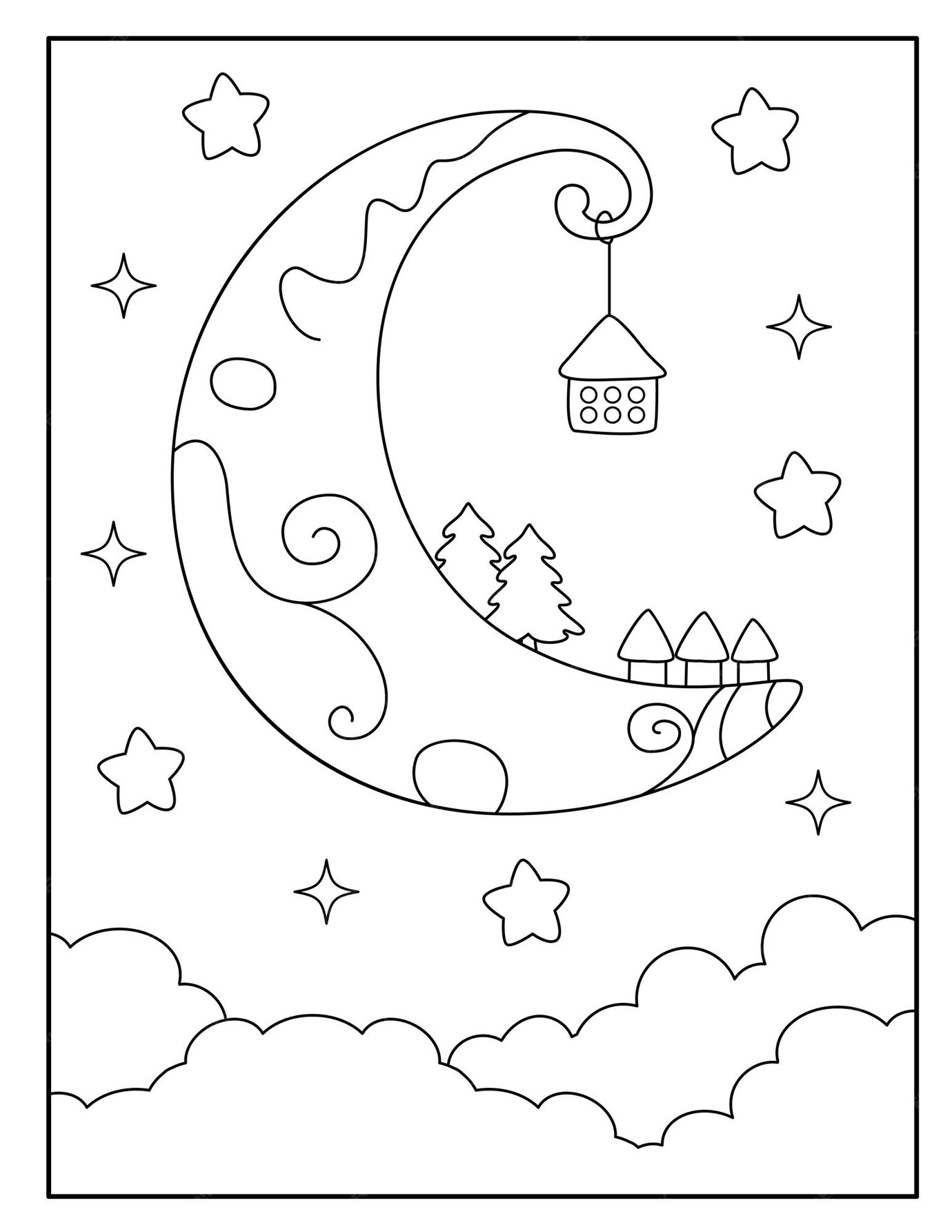 Mondmagie auf Papier: Ausmalbilder Mond für kleine und große Künstler