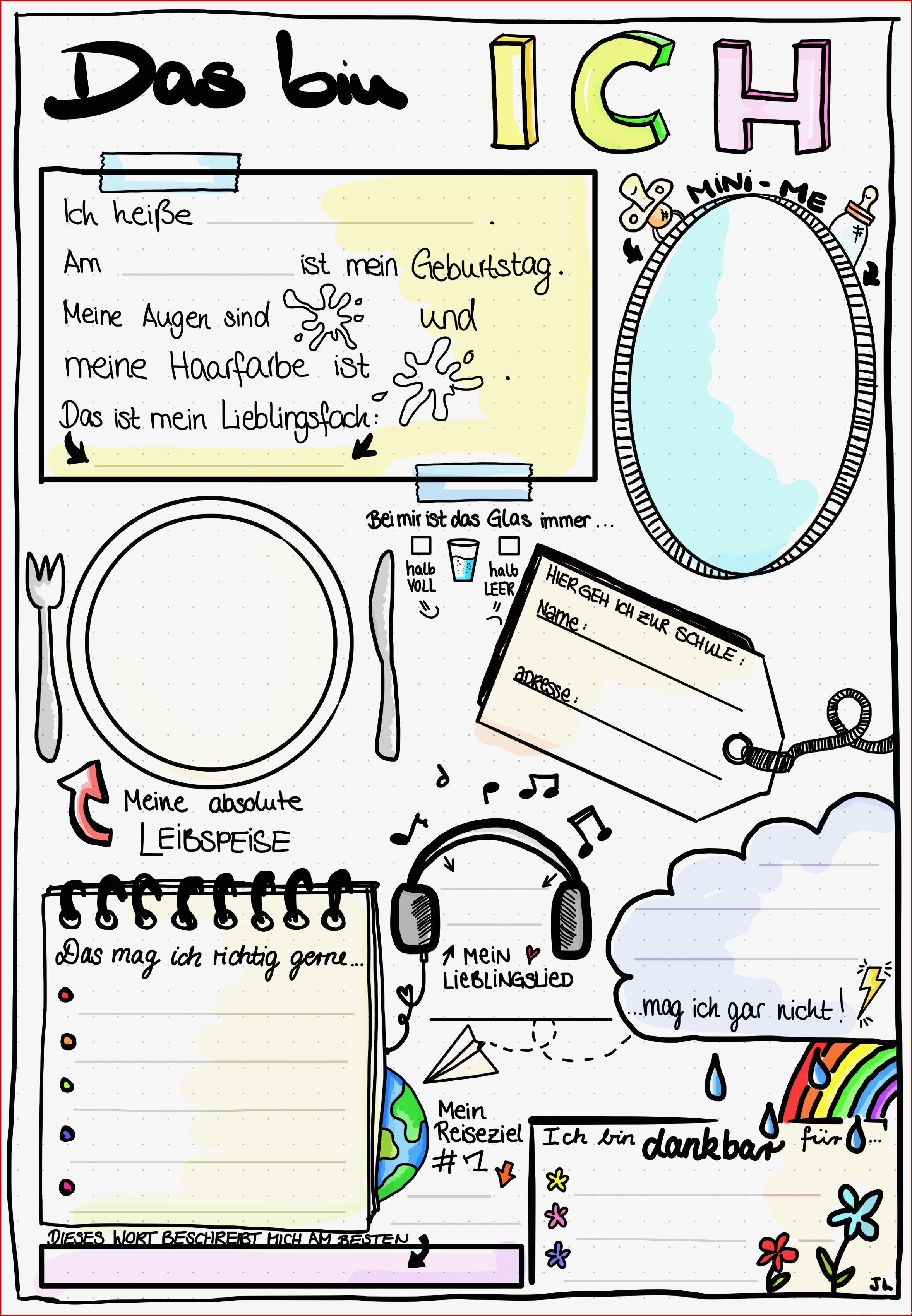 Steckbrief Kindergarten Vorlage: Kreativer Spaß für Kleine Künstler – Ausmalbilder kostenlos!