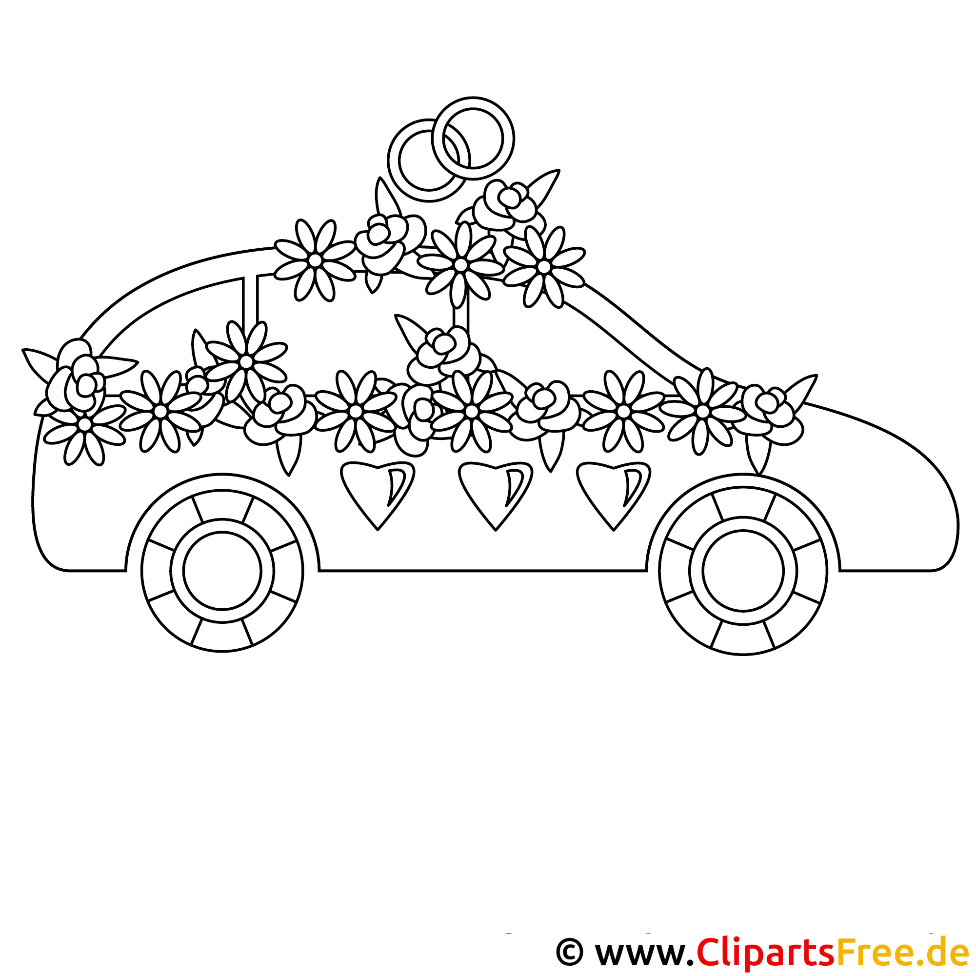 Hochzeitsauto Ausmalbilder Kostenlos zum Ausdrucken: Kreativer Spaß für Groß und Klein!
