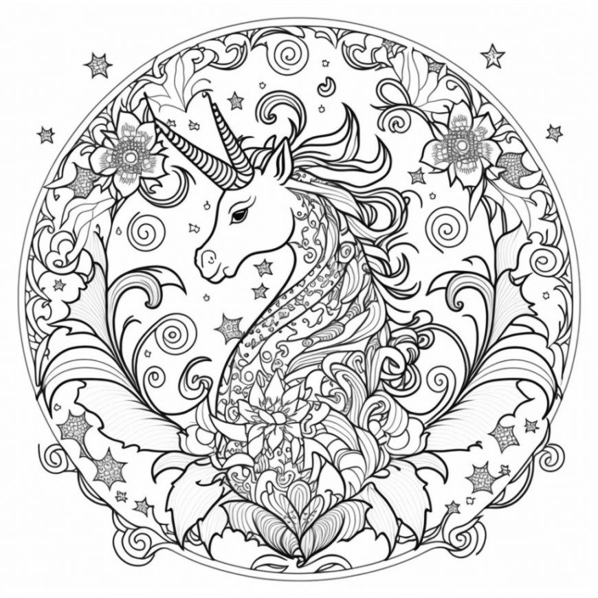 Magische Entspannung: Mandala Einhorn Ausmalbilder – Kostenlos zum Ausdrucken!