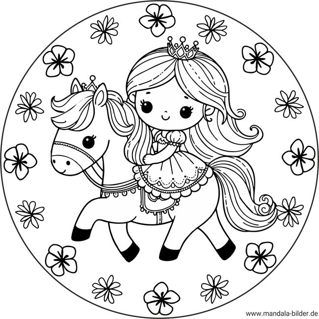 Verzauberte Welten: Ausmalbilder Prinzessin mit Pferd – Kreativität und Spaß für Groß und Klein!