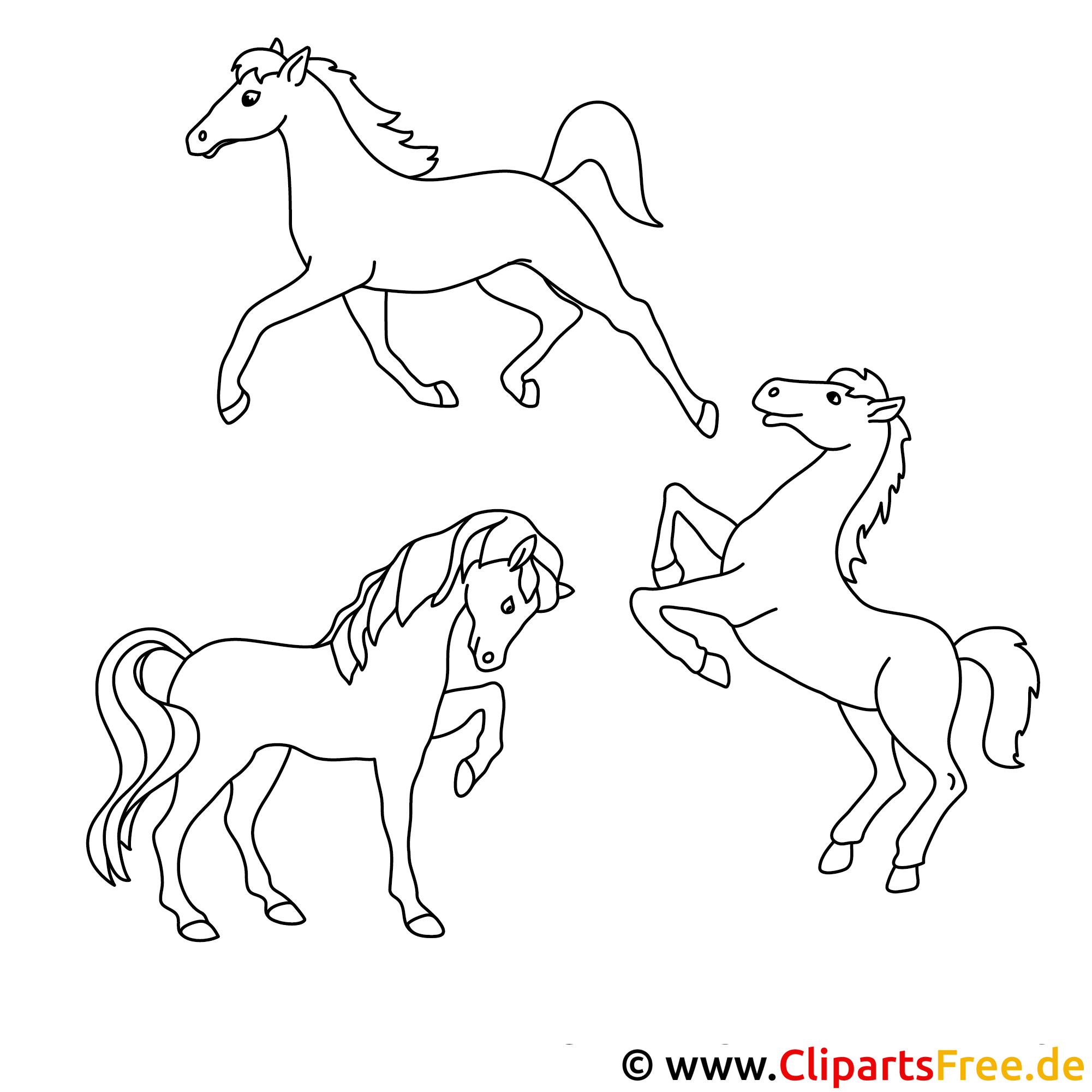 Hästar gratis målarbok