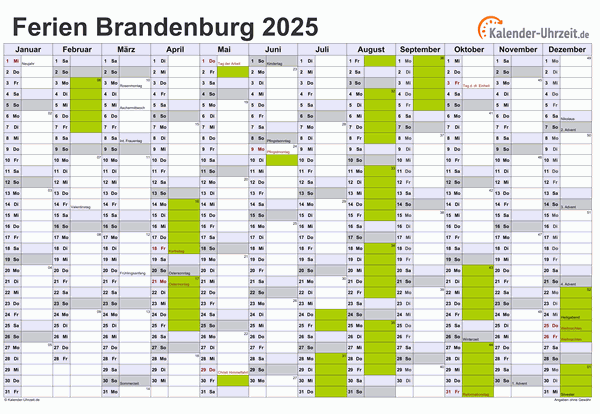 Kalender 2025 mit Ferien Brandenburg: Ausmalspaß für Groß und Klein – Kostenlose Ausmalbilder inklusive!