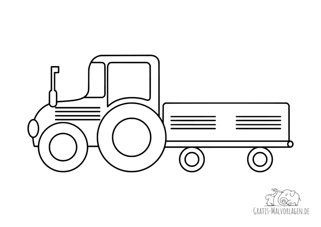 Traktor mit Anhänger Ausmalbilder: Spaß für Groß und Klein!