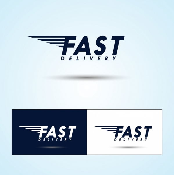 Fast delivery logo sets capital texts decoration Free vector in Adobe